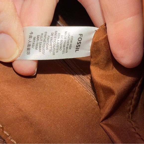 Fossil Farrah Leather Crossbody Bag Brown Like New - Picture 6 of 10